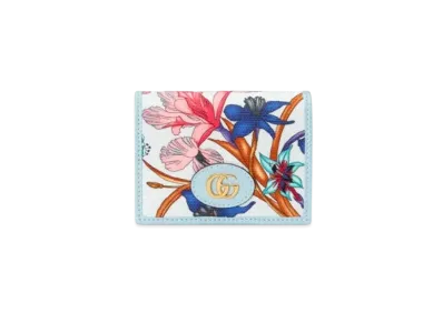 GUCCI Flora GG Marmont Mini Wallet Japan Exclusive "Light blue"