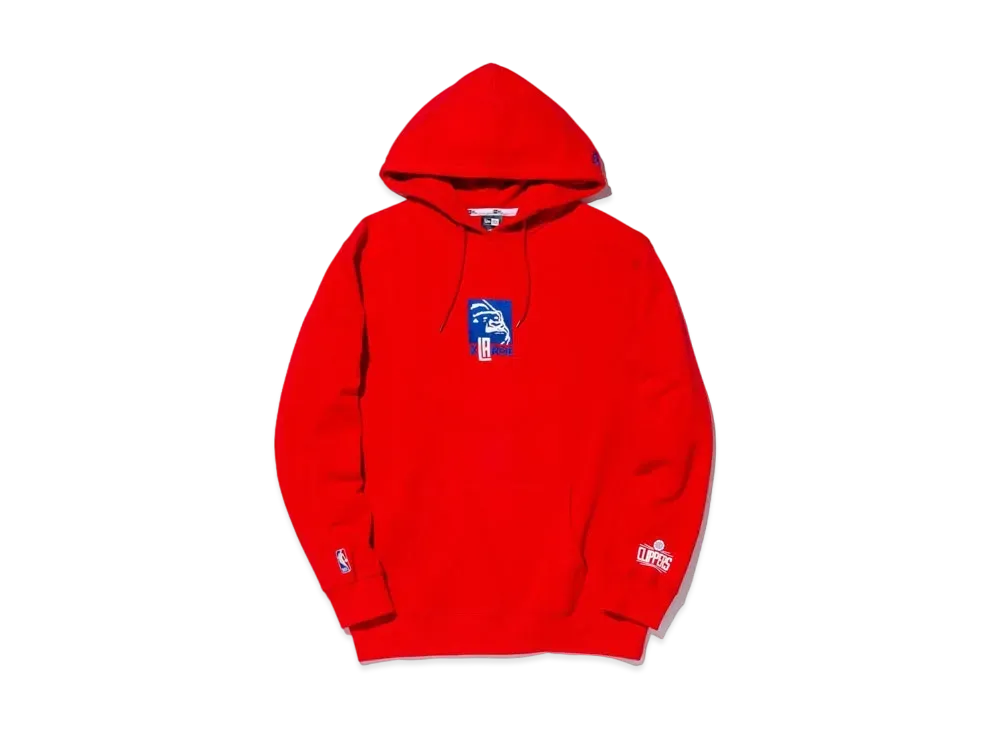 XLARGE x New Era x NBA CLIPPERS MIX LOGO PULLOVER HOODED SWEAT "Red"