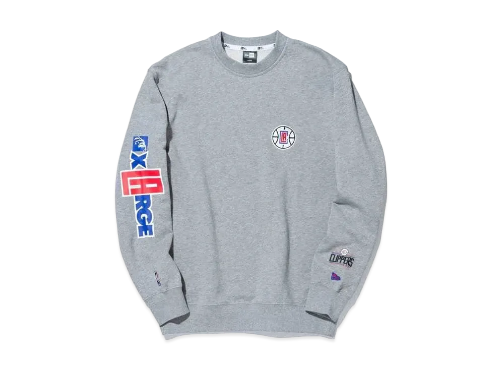 XLARGE x New Era x NBA CLIPPERS STANDARD LOGO CREWNECK SWEAT "Gray"