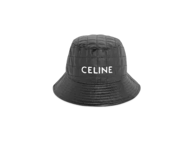 CELINE Bucket Hat In Lambskin Leather "Black"