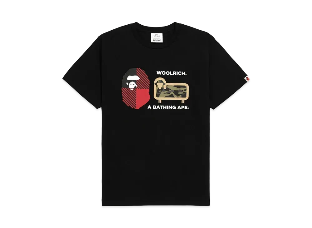 A BATHING APE X WOOLRICH TEE "Black"