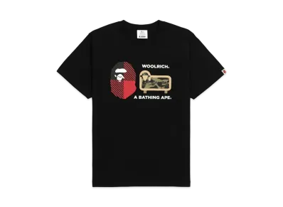 A BATHING APE X WOOLRICH TEE "Black"
