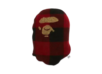 A BATHING APE X WOOLRICH APE HEAD CUSHION "Red"