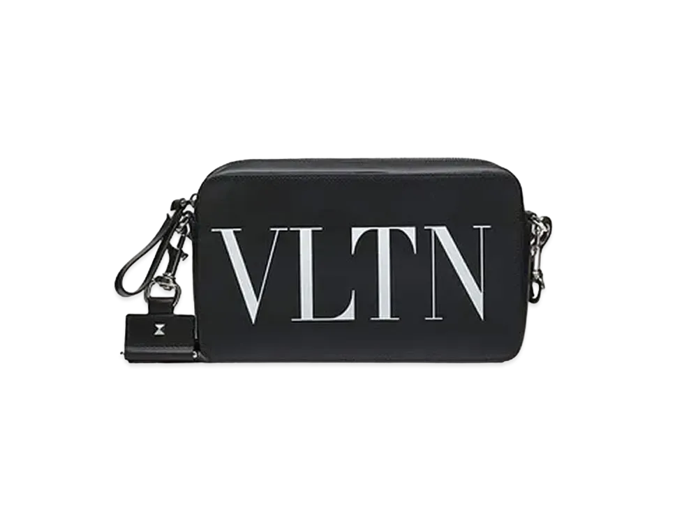ヴァレンティノ VLTN レザー クロスボディバッグ "ブラック/ホワイト"