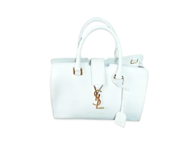 SAINT LAURENT Baby Cabas handbag "White"