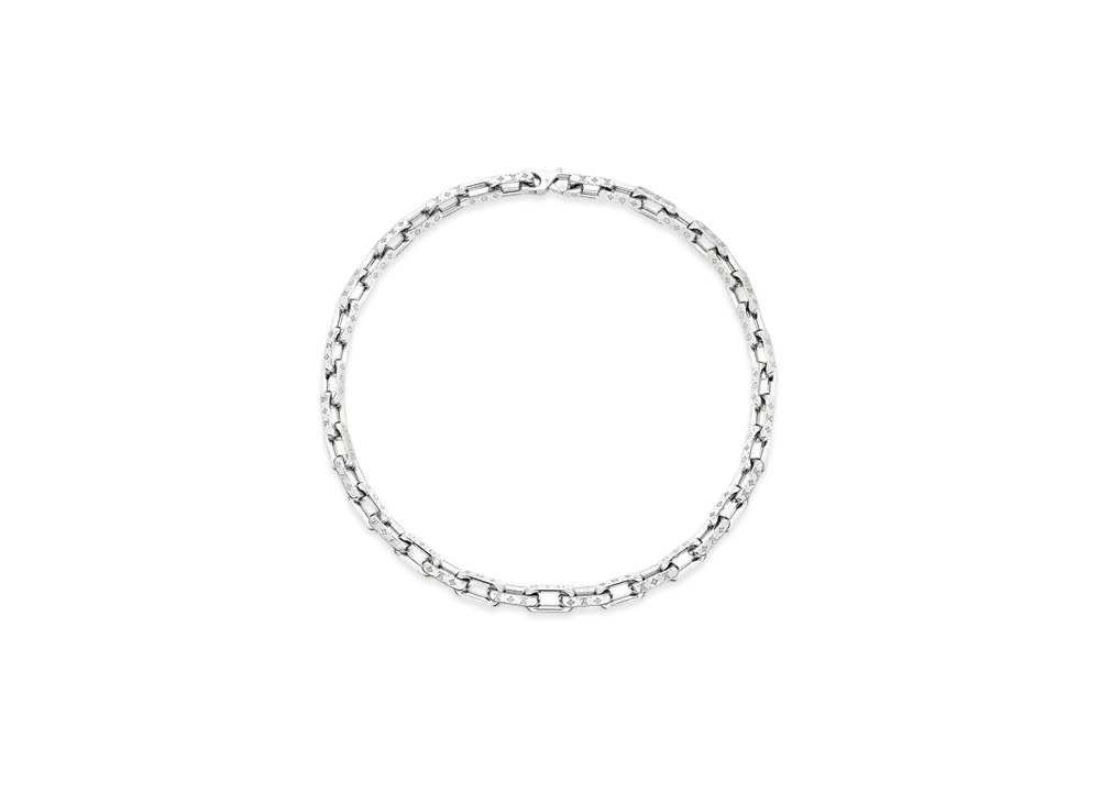 Louis Vuitton Monogram Chain Necklace "Silver"