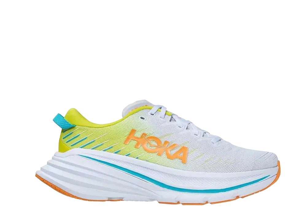ホカ ウィメンズ ボンダイ エックス "ホワイト/イブニングプリムローズ" 