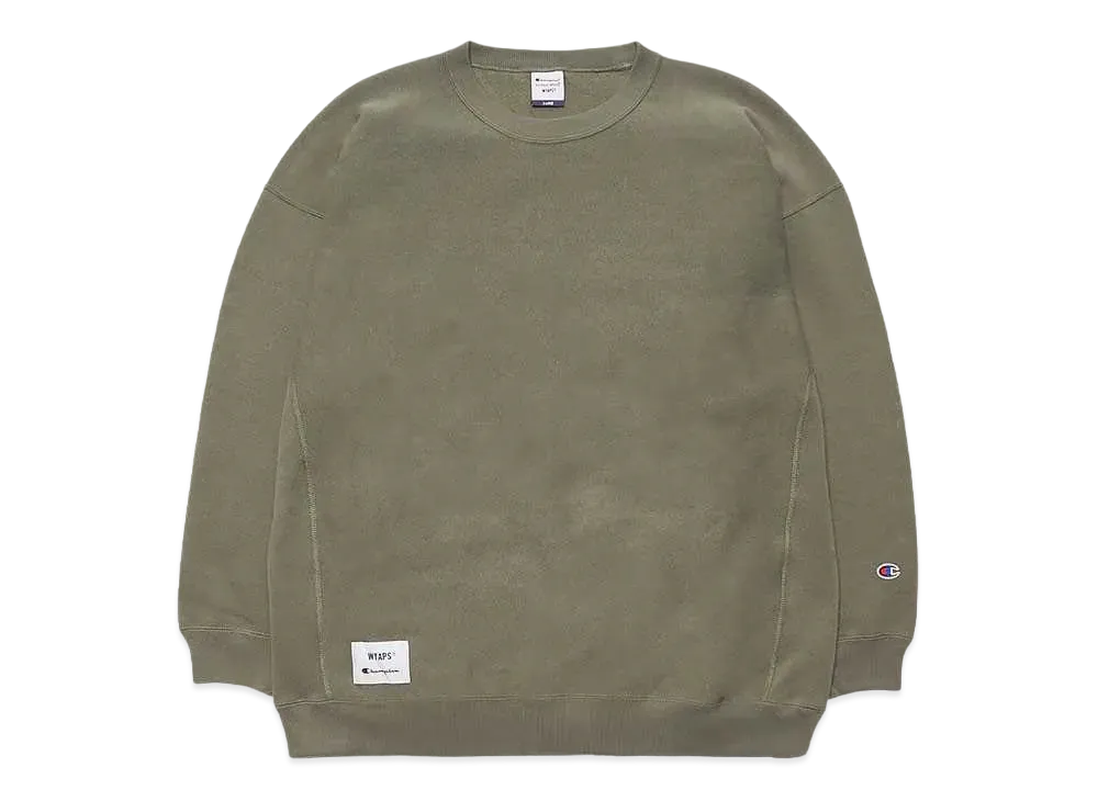 Wtaps ACADEMY / CREW NECK / COTTON. CHAMPION. REVERSE WEAVE "Olive Drab" (672)