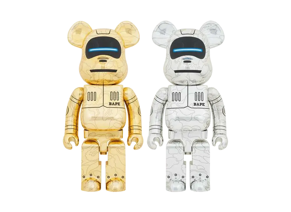 Bearbrick SORAYAMA × BABY MILO(R) 1000% GOLD / SILVER Ver.