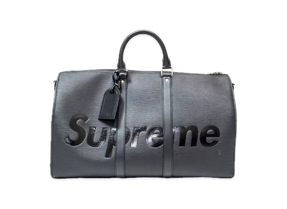Supreme × Louis Vuitton Keepall 45 Bag Epi and Taiga Leather "Black"