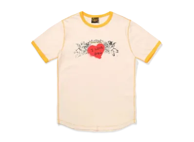 drew house cherub ss ringer tee "Cream/Golden Yellow"