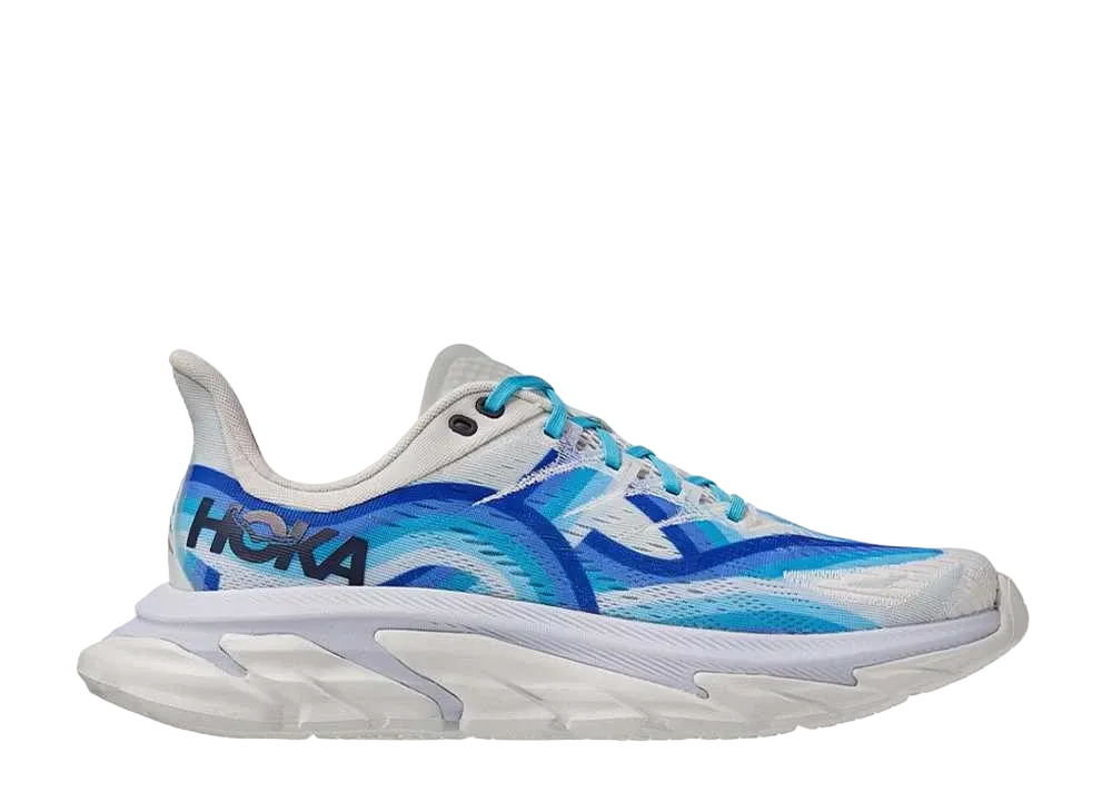 Hoka Clifton Edge "Geometric White/Dazzling Blue"