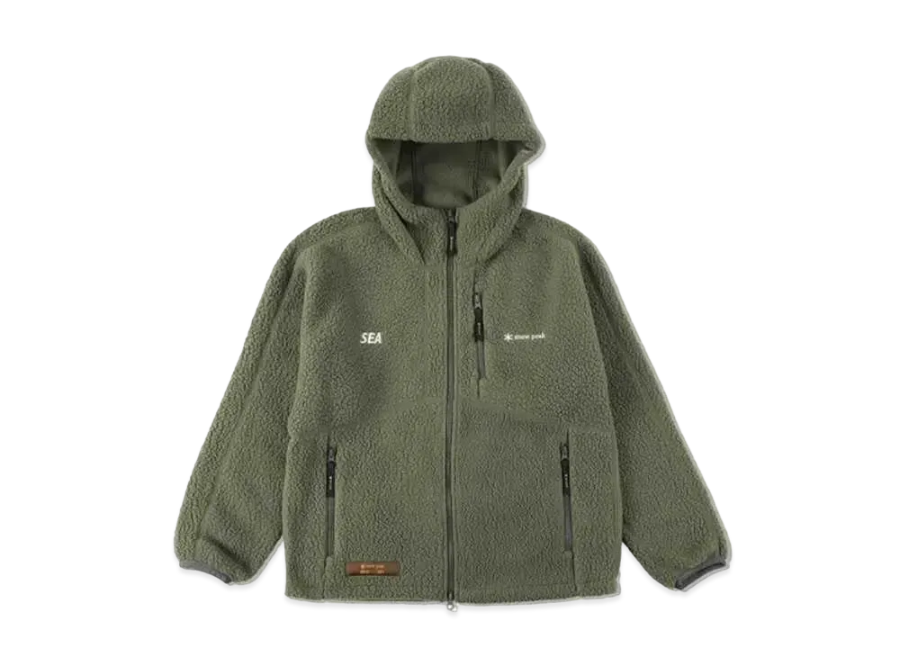 WIND AND SEA x Snow Peak Thermal Boa Fleece Jacket "Olive"
