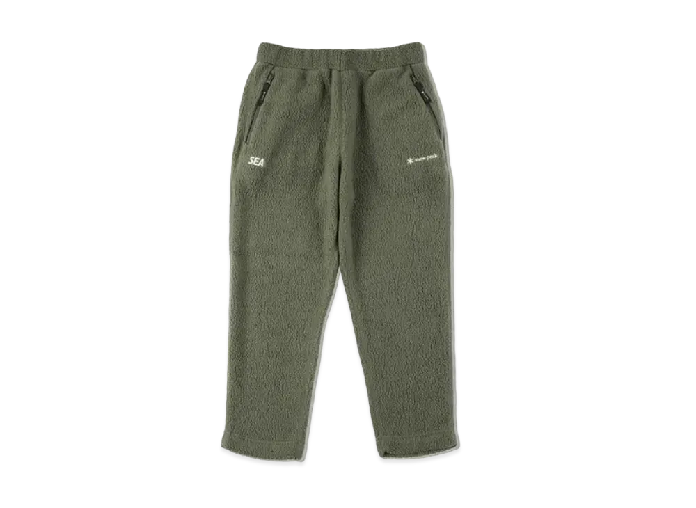 L スノーピーク × ウィンダンシー ボアフリースパンツ キムタク着 オリーブ ウィンダンシー × スノーピーク フリース ジャケット パンツ