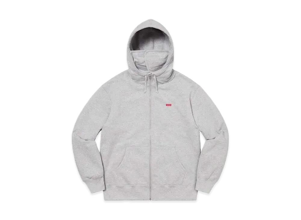 Supreme Small Box Facemask Zip Up Hooded Sweatshirt "Heather Grey"