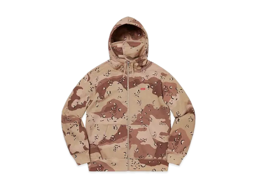 シュプリーム スモール ボックス フェイスマスク ジップ アップ フーデッド スウェットシャツ "カモ"
