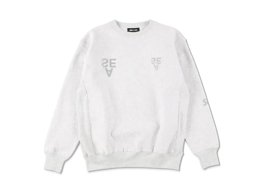 WIND AND SEA A32(RVS.COPY) REFLECTION BRUSHED CREW NECK "Ash"
