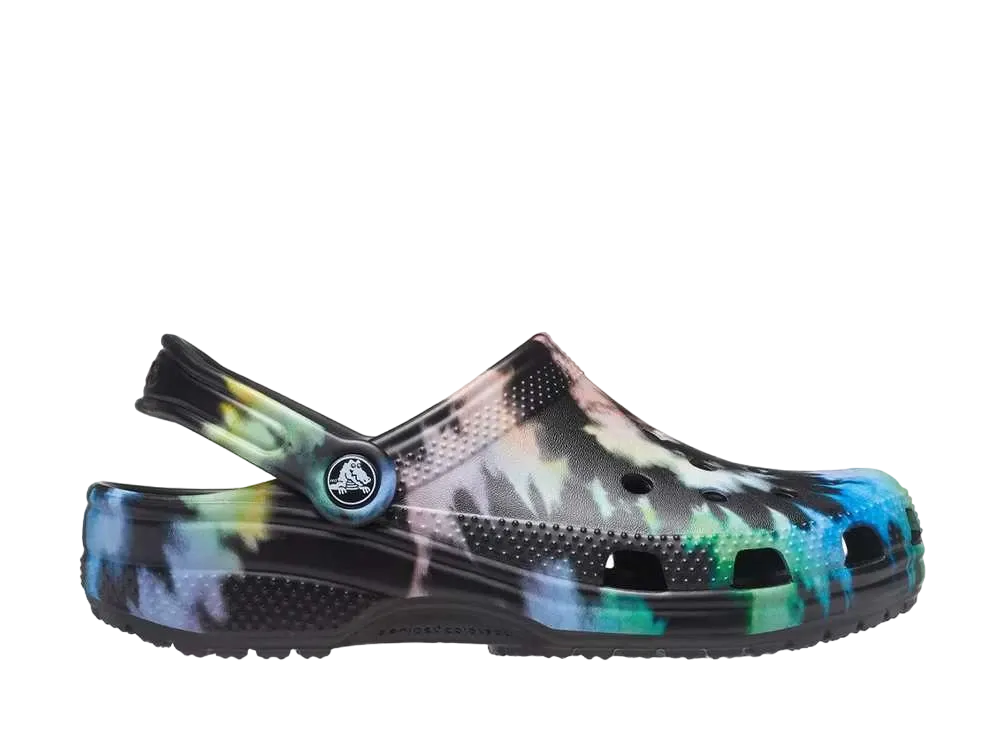 クロックス クラシック クロッグ "タイ ダイ/ブラック マルチ カラー"