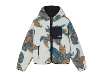 Stussy FLORAL SHERPA HOOD JACKET "Bone"