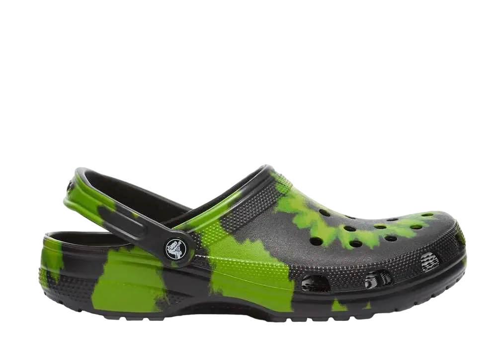 クロックス クラシック クロッグ "タイ ダイ/ブラック/ライム パンチ"