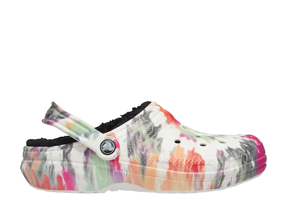 クロックス クラシック タイ ダイ ラインド クロッグ "ブラック/マルチ"