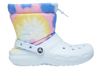 クロックス クラシック ラインド ネオ パフ ブート "タイ ダイ/ミネラル ブルー"