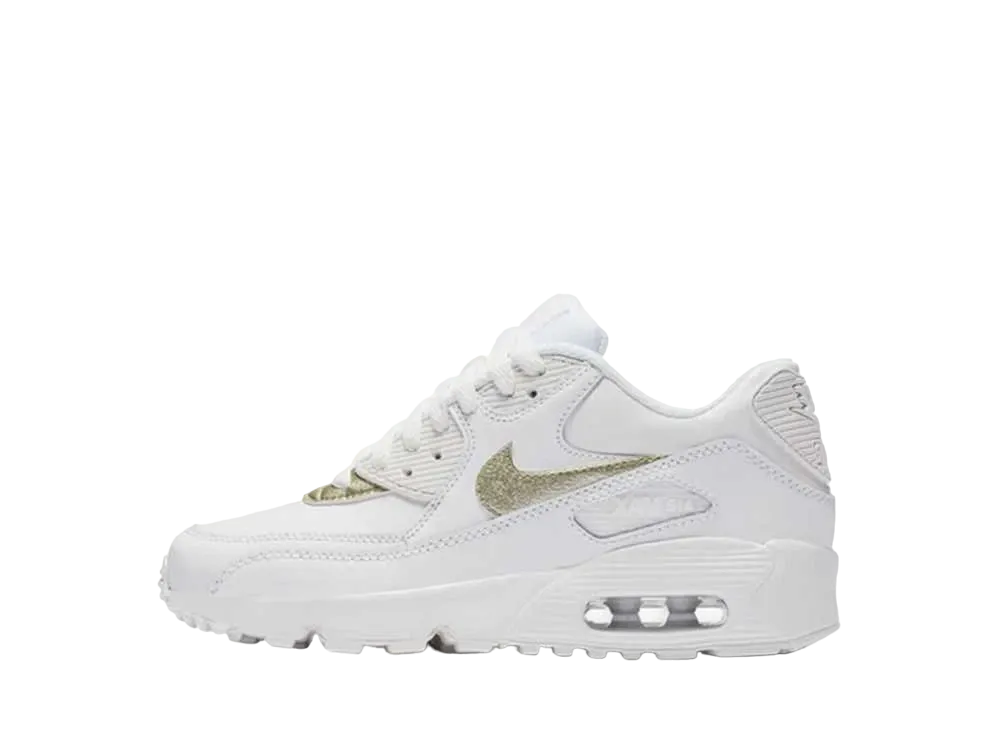 Nike GS Air Max 90 "White/Metallic Gold Star"