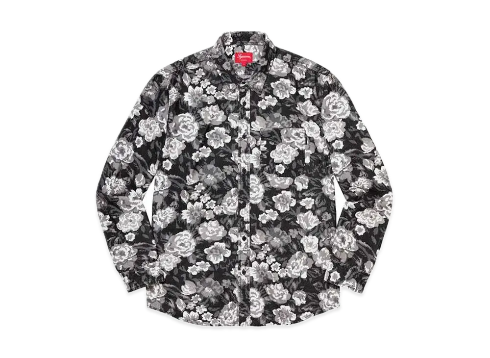 シュプリーム デジ フローラル コーデュロイ シャツ "ブラック"