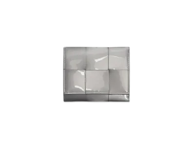 Bottega Veneta Three-Fold Fastener Wallet "Silver"