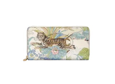 GUCCI Tiger Horsebit 1955 Zip Wallet "Off White"