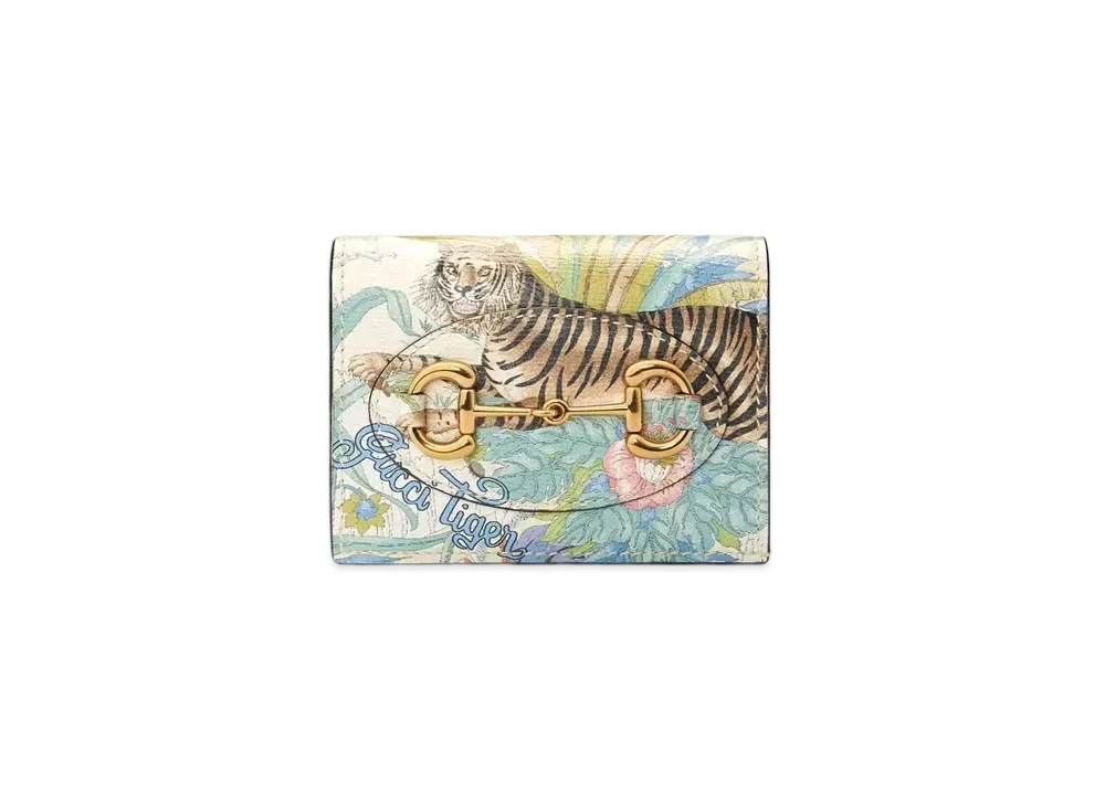 GUCCI Tiger Horsebit 1955 Card Case "Off White"