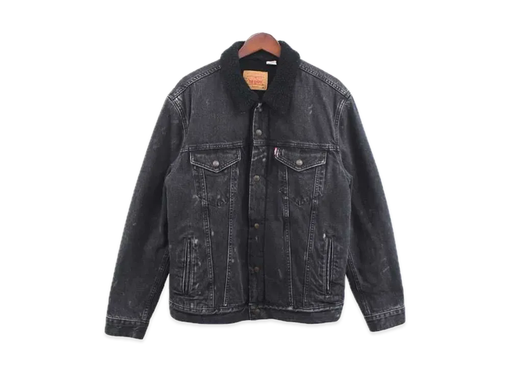 Supreme LEVI'S Bleached Sherpa Trucker Jacket "Black"