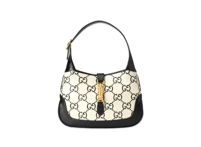 GUCCI Jackie 1961 Small GG Shoulder Bag "Black/White"
