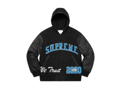 Supreme King Hooded Varsity Jacket "Black"