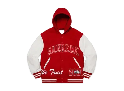 Supreme King Hooded Varsity Jacket "Red"