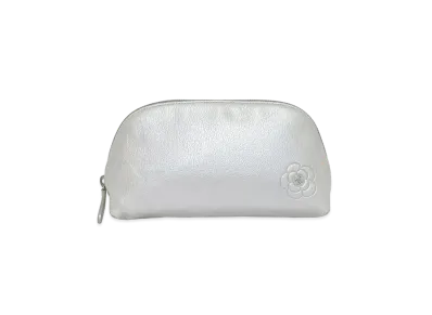 CHANEL Camellia Pouch Lambskin "Silver"