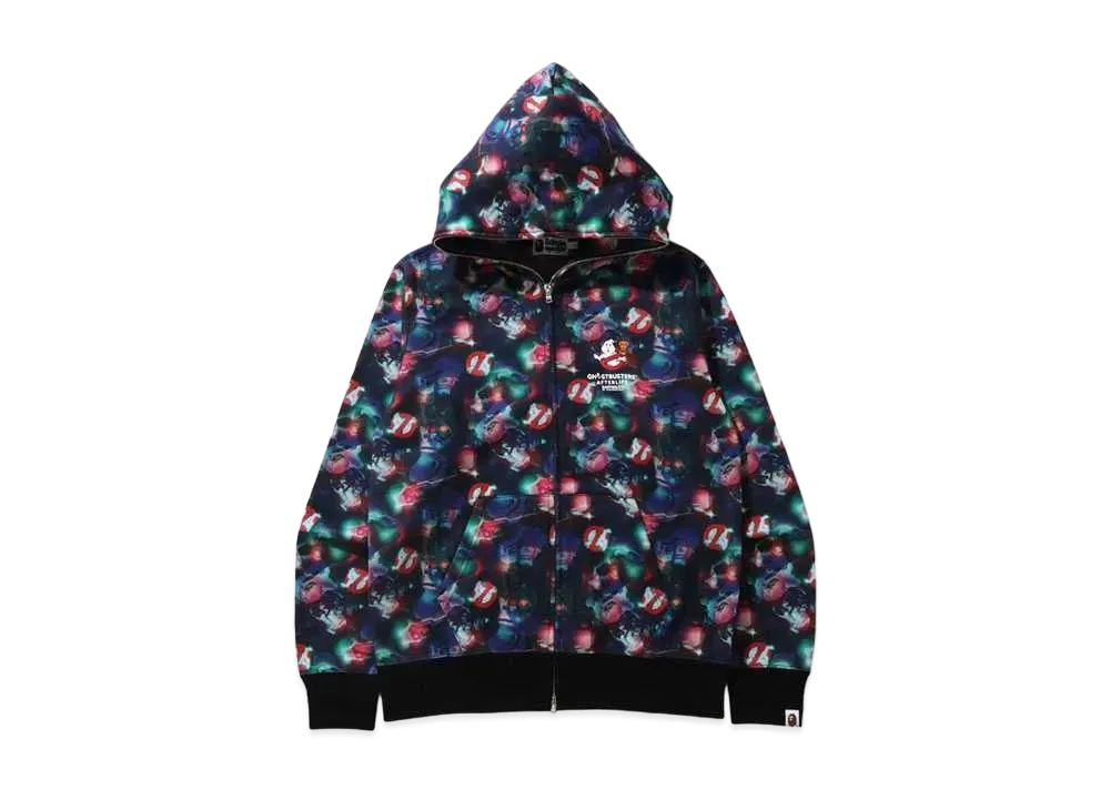 A BATHING APE GHOSTBUSTERS CAMO FULL ZIP HOODIE "Multi"