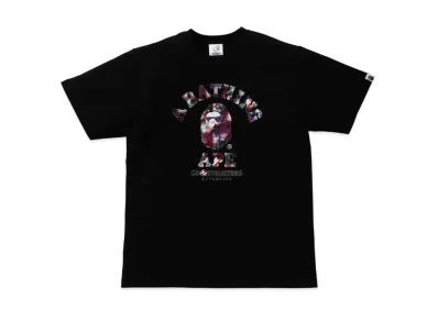 A BATHING APE GHOSTBUSTERS CAMO COLLEGE TEE "Black"
