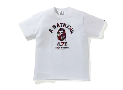 A BATHING APE GHOSTBUSTERS CAMO COLLEGE TEE "White"