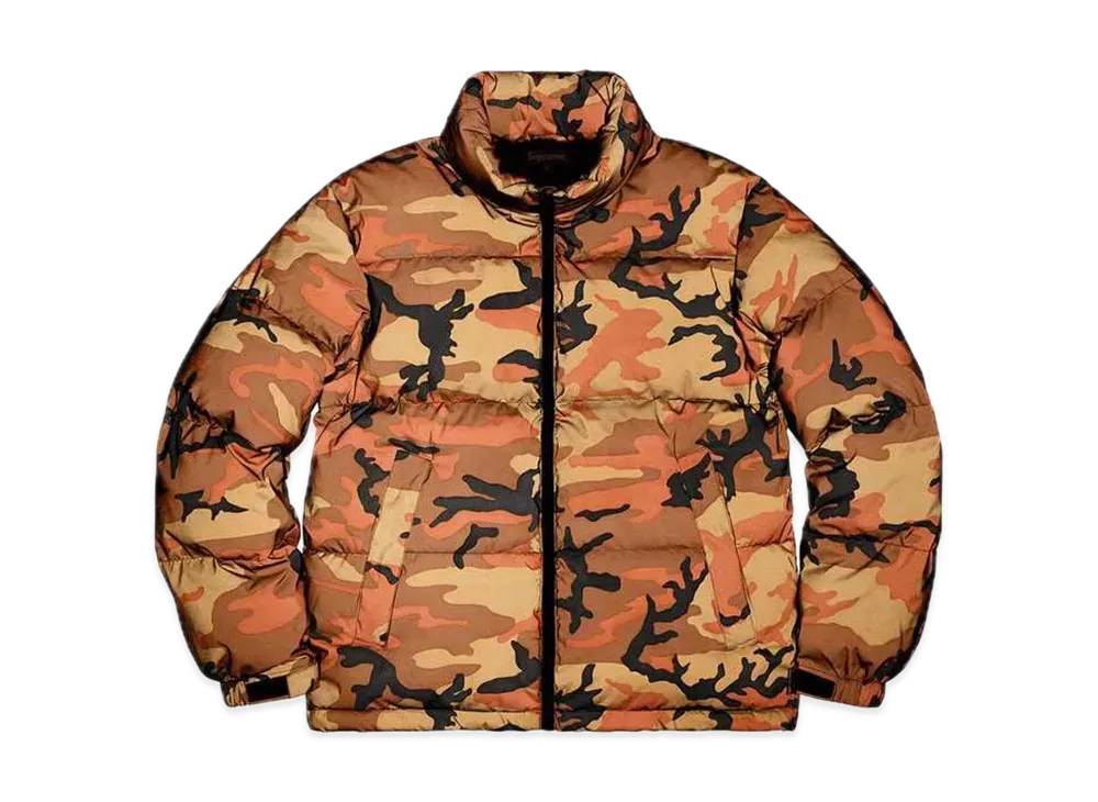 Supreme Reflective Camo Down Jacket "Orange Camo"