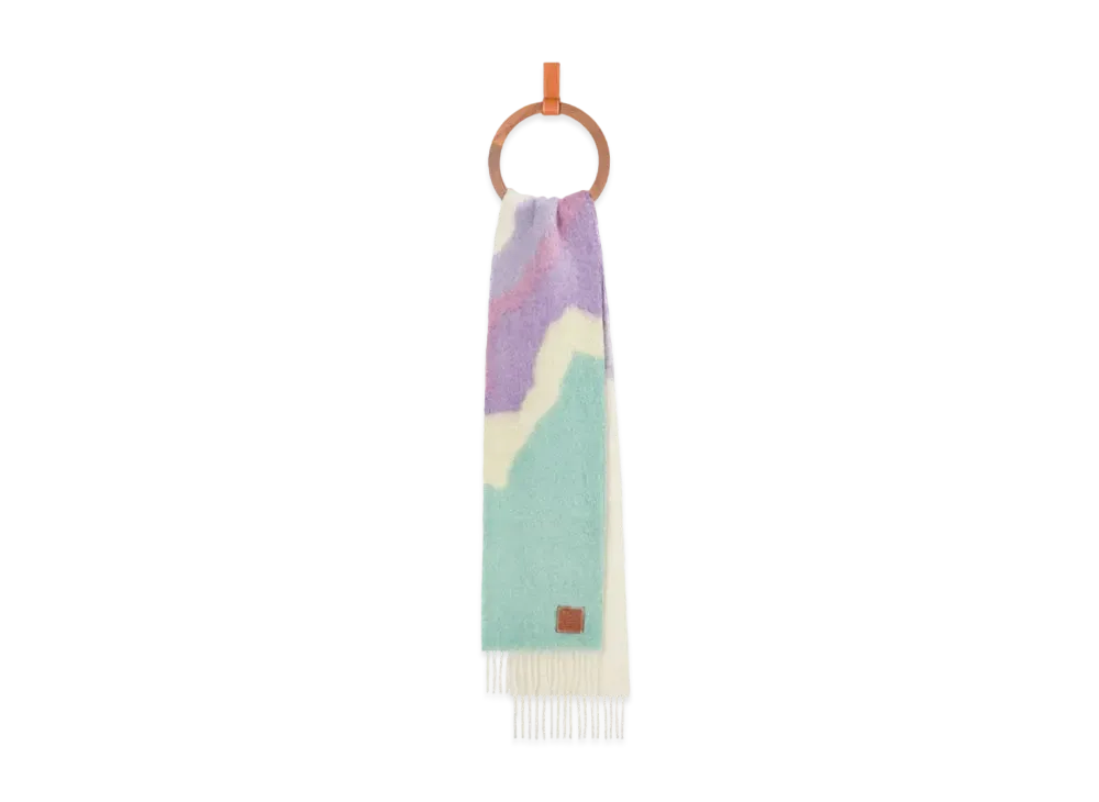LOEWE Graphic Scarf In Wool Mohair "White/Multicolor"