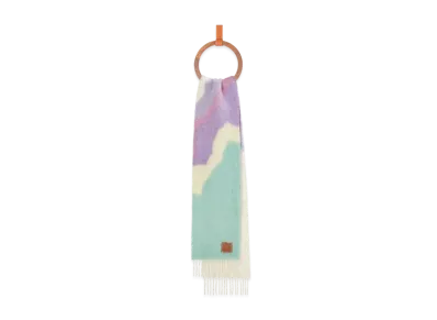 LOEWE Graphic Scarf In Wool Mohair "White/Multicolor"