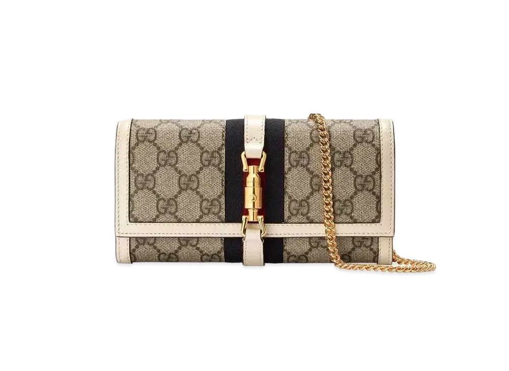 GUCCI Jackie 1961 Chain Wallet "Beige"