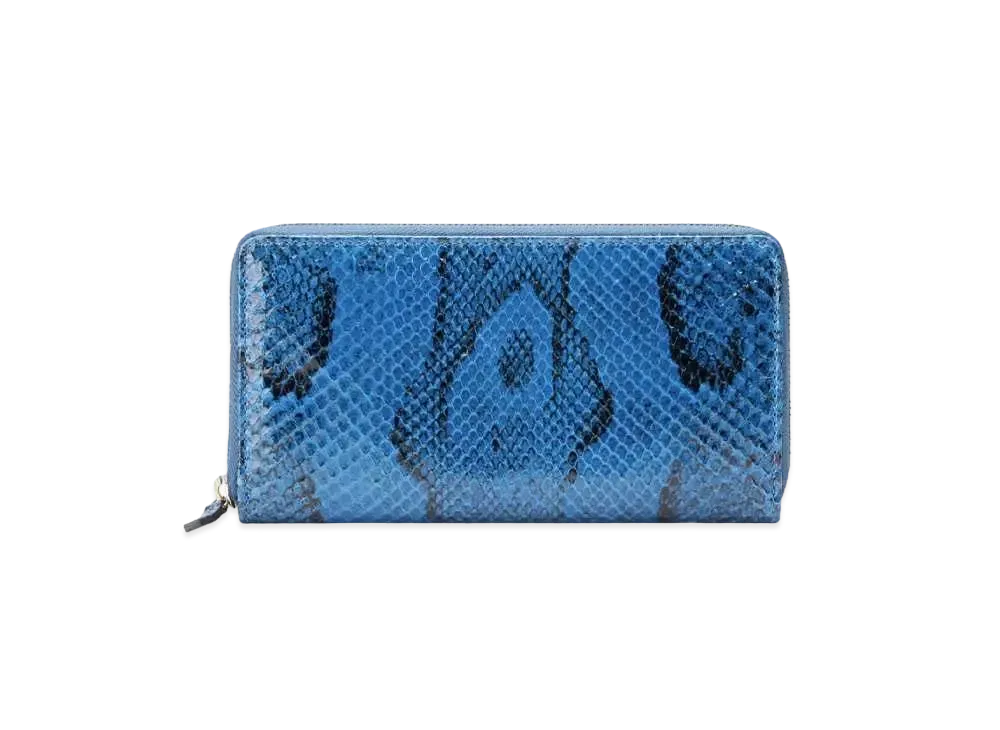GUCCI Python Zip Around Wallet "Dark Blue"