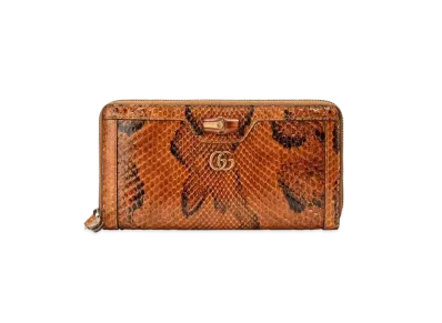 GUCCI Diana Python Zip Around Wallet "Brown"