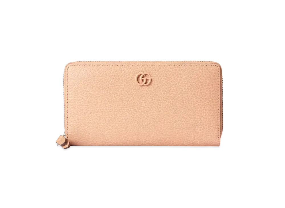 GUCCI GG Marmont Zip Around Wallet "Rose Beige"