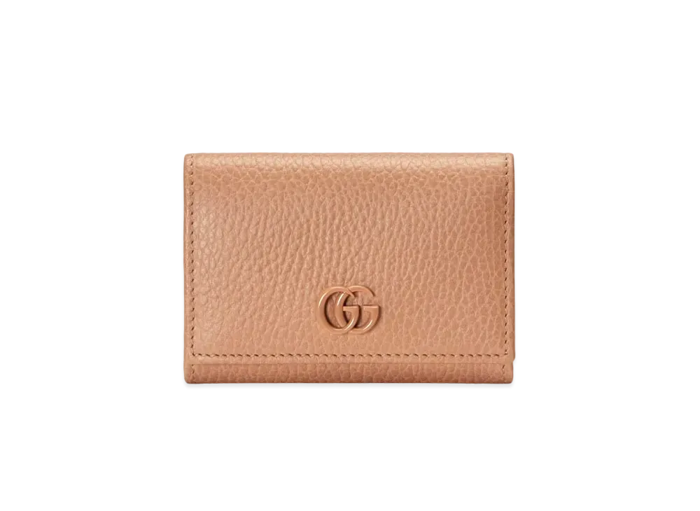 GUCCI GG Marmont Medium Card Case Wallet "Rose Beige"
