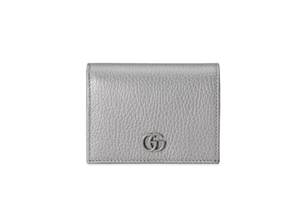 GUCCI GG Marmont Card Case Wallet "Grey"