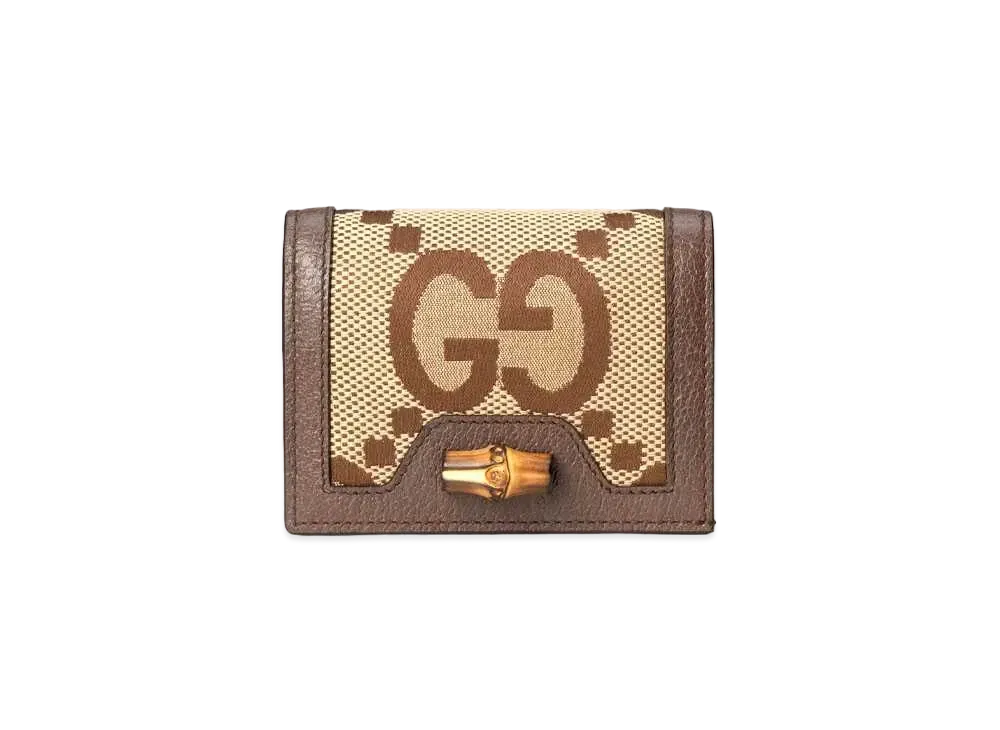 GUCCI Diana Jumbo GG Card Case "Camel"
