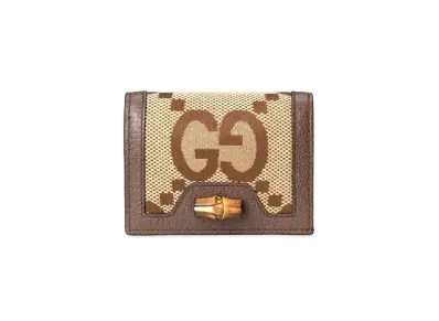 GUCCI Diana Jumbo GG Card Case "Camel"